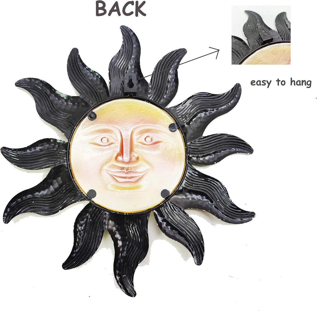 JOYBee Metal Sun Face Wall Art Decor-Sunface all Decor-Home Decor Artistic Sun Face Metal Wall Sculpture for Indoors or Outdoors Kitchen Farmhouse patio porch (13.25 * 12.5inch)