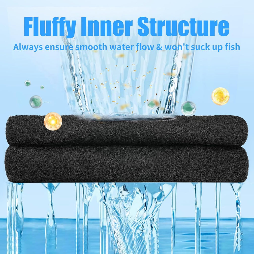 AQUANEAT Aquarium Activated Carbon Filter Media Pad for Fish Tank Pond Canister Filter (10.5" x 36")
