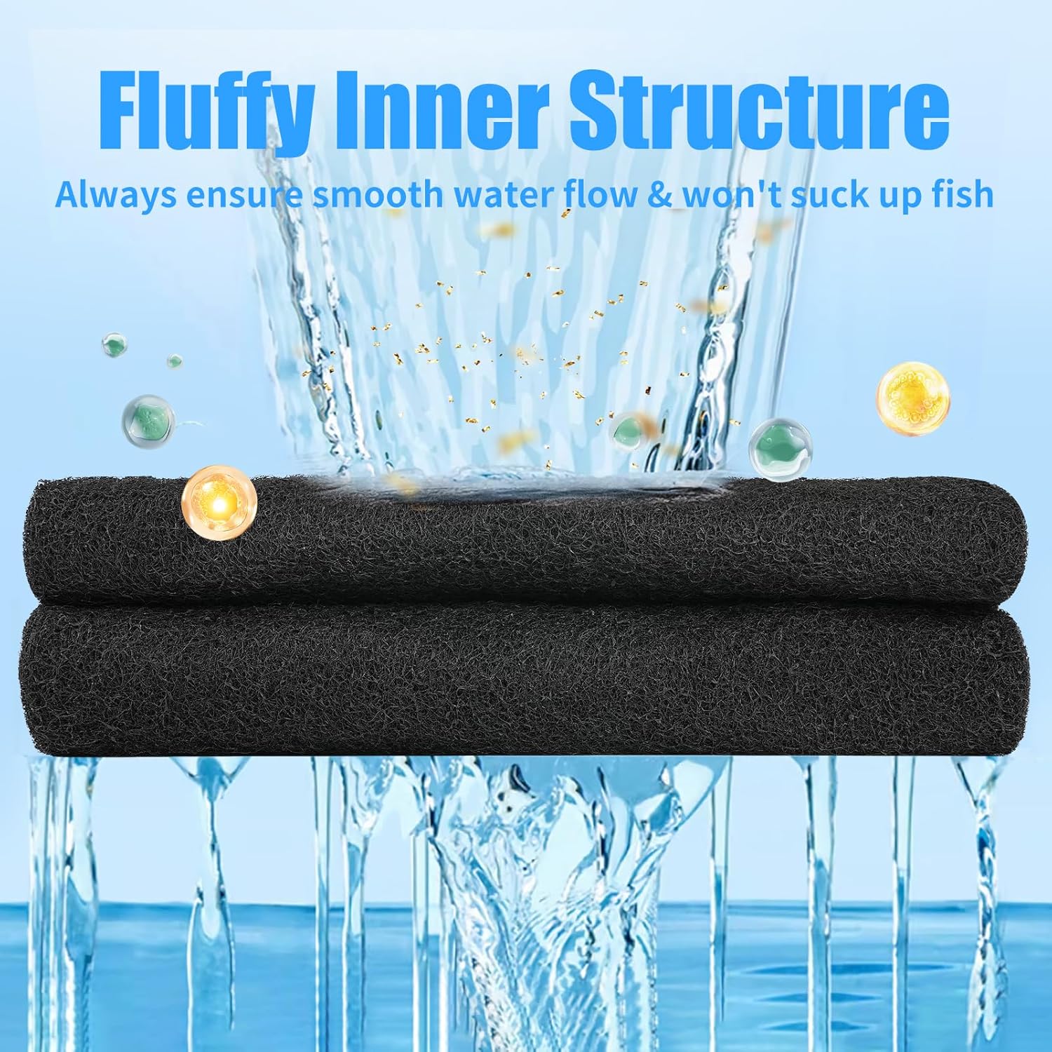 AQUANEAT Aquarium Activated Carbon Filter Media Pad for Fish Tank Pond Canister Filter (10.5" x 36")