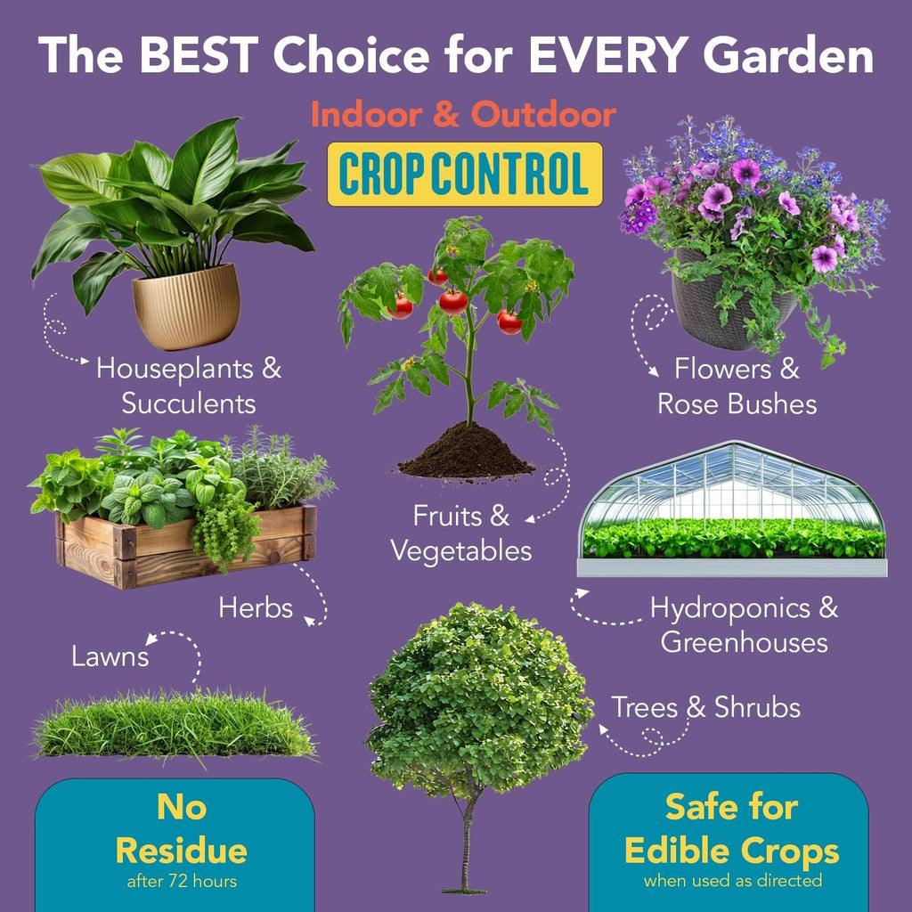 Trifecta Crop Control Insecticidal Soap for Plants | All Natural Fungicide for Plants | Spider Mite Killer Indoor Plants, Food Safe Commercial Grade Pesticide, Herbicide, Spider Mites Spray for Plants