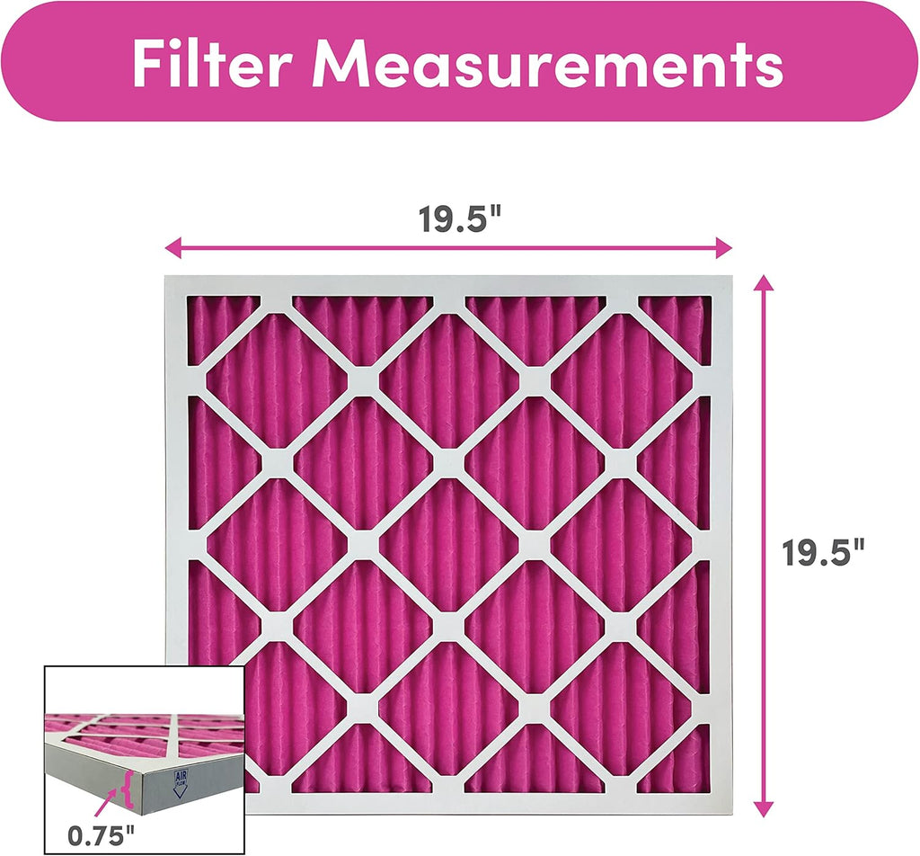 Colorfil 20x20x1 Air Filter (6-Pack) | Made in the USA | Color Changing | Remove Cat and Dog Odor | MERV 8 for Pet Hair Dander and Dust | 19.5"x19.5"x0.75" Exact Size