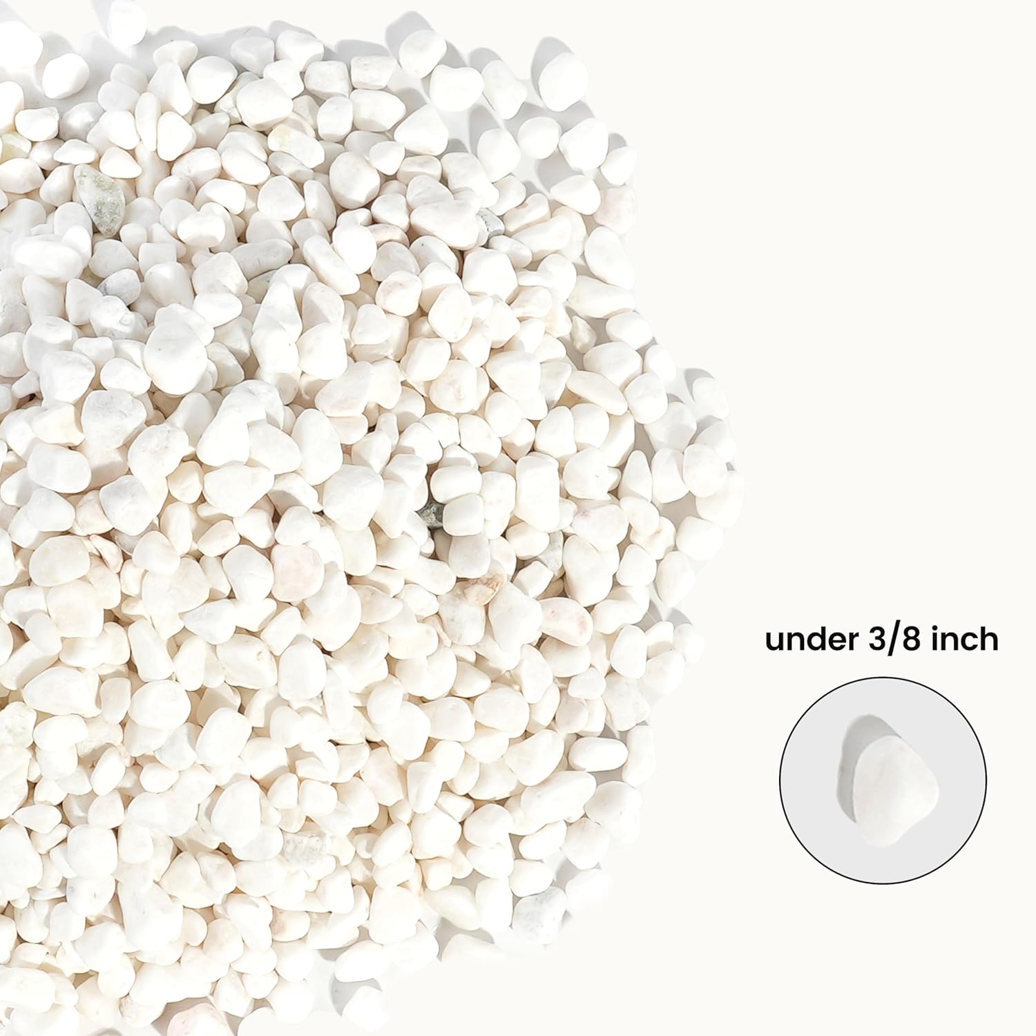 CONSDAN 12 LBS Natural Gravel for Fish Tank, StoneCreek Betta Fish Aquarium Gravel, Vase Filler, River Rocks, Fish Tank Decorations, Perfect for Aquarium Decor, Fish Tank, & Indoor Plant, White