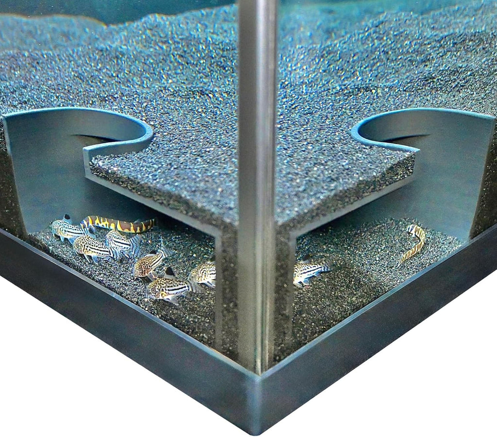 Aquarium Underground Two Hole Corner Cave | Viewing Fish & Shrimp Tunnel | Fish Tank Undergravel Hide Decor Decoration Hideout Perfect For Corydora Catfish, Kuhli Loach, Pleco, Betta Fish