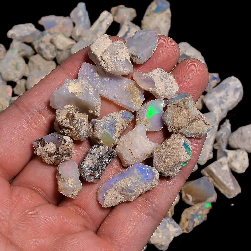 100 carats Raw Opal Gemstone and Crystals, Wholesale Lot, Gemstone, Rough Crystals, Rock Stones, Jewelry Making Supplies, DIY & Crafts (B Grade)