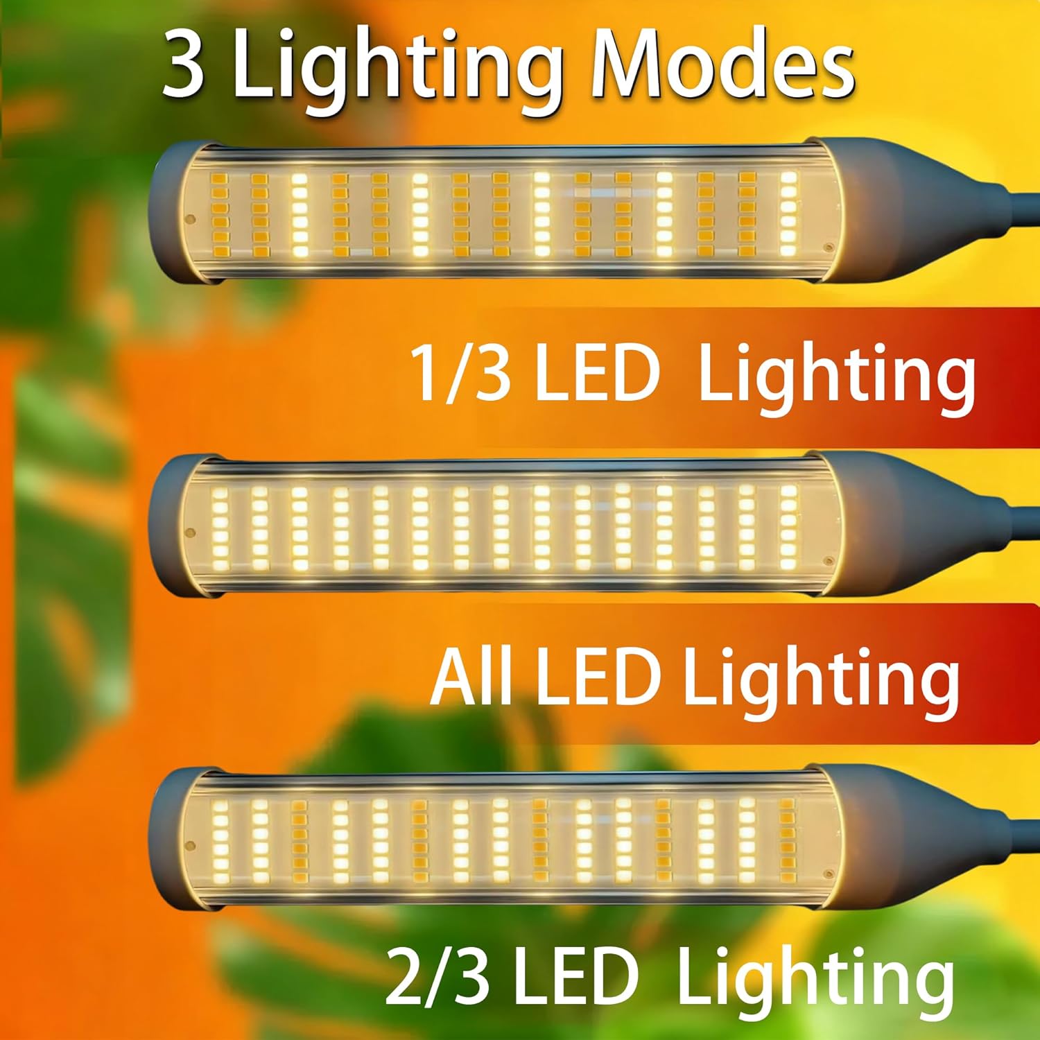 Grow Lights for Indoor Plants Full Spectrum, LED Plant Light with Stand, Adjustable Height, 4/8/12H Timer, 10 Dimmable Levels & 3 Lighting Modes (Stand-2 Head)