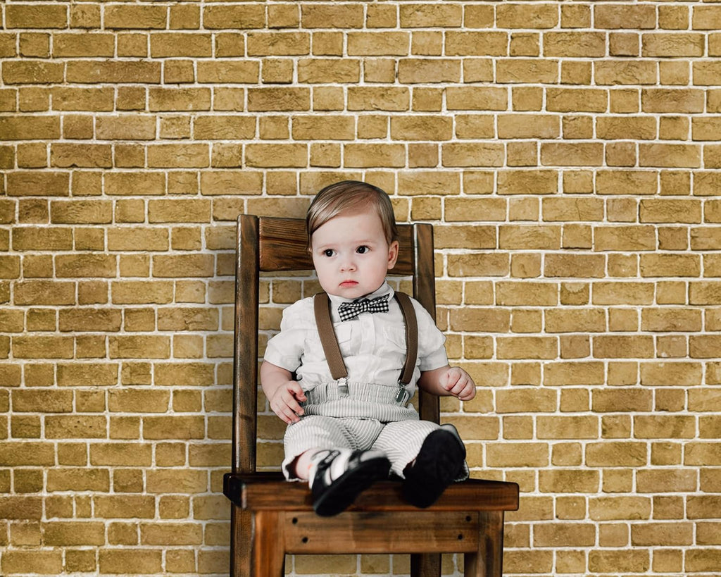 VitalCozy 10 x 8 ft Christmas Brick Wall Backdrop for Photoshoot Polyester Fabric Brick Backdrop Background for Fireplace Home Decoration Newborn Birthday Party (Brown)