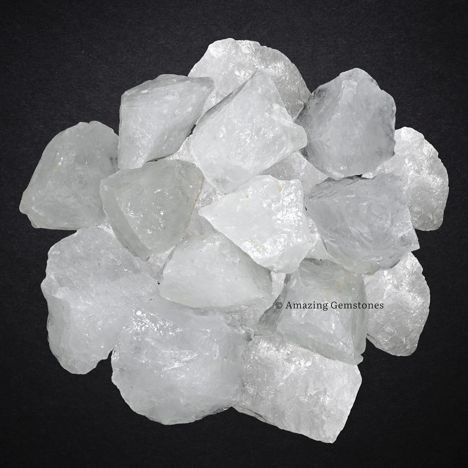 Amazing Gemstone Clear Quartz Raw Crystals and Healing Stones, Natural Rocks for Tumbling and DIY Raw Stones and Crystals (1 lb)