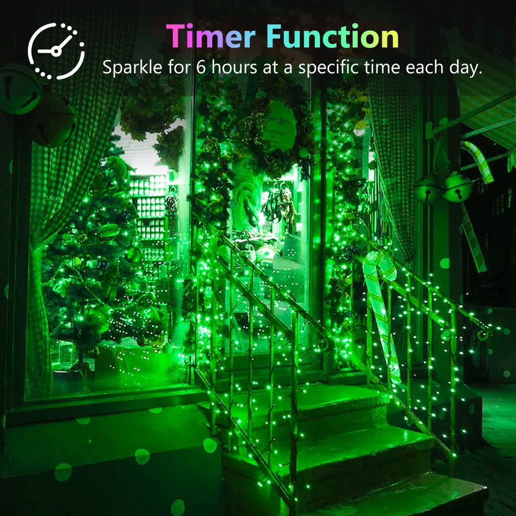 4 Pack 20FT 60LED Christmas Battery Operated Fairy Lights with Timer, Waterproof Battery String Lights Outdoor Indoor, Battery Twinkle Lights for Bedroom Wedding Birthday Party Christmas (Green)