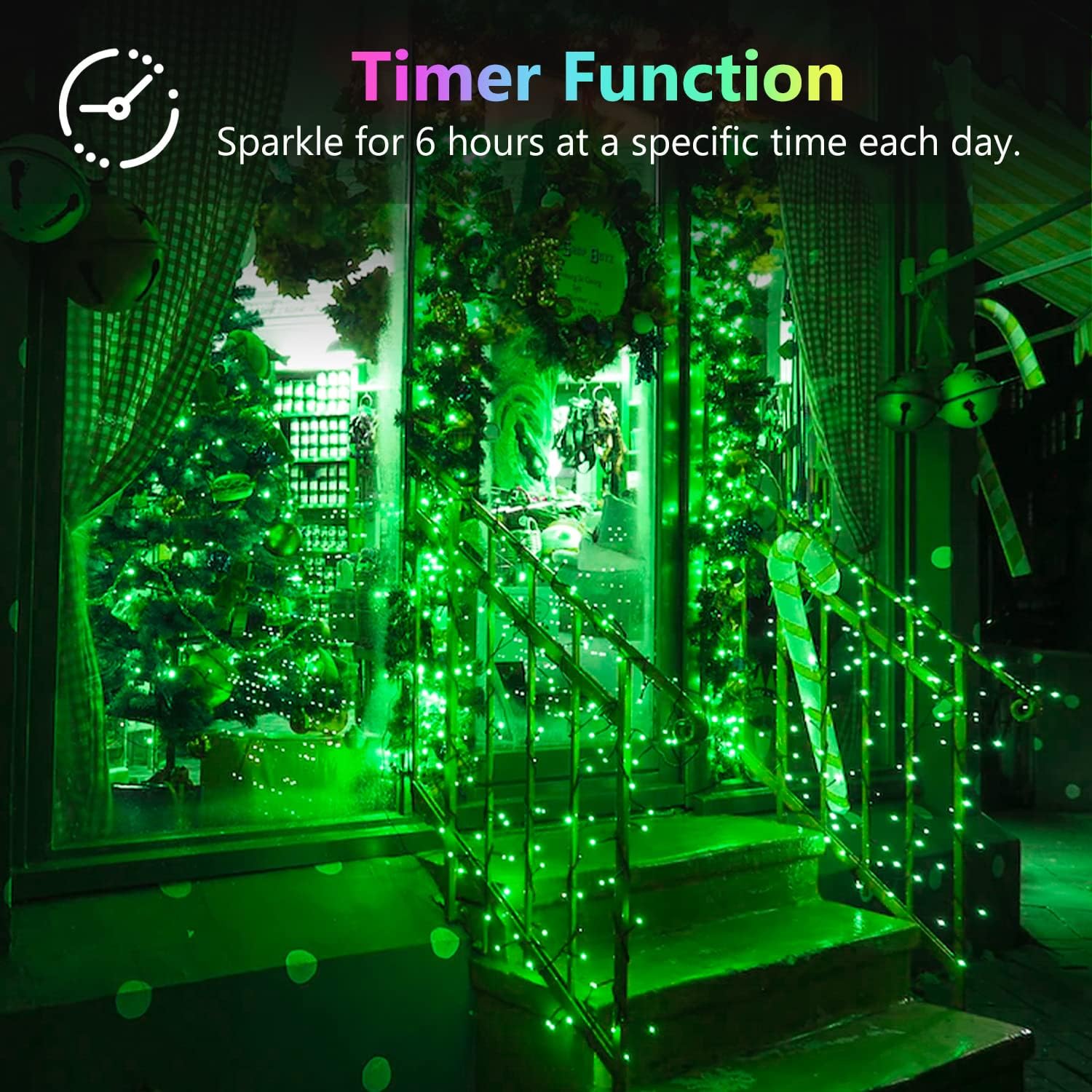 4 Pack 20FT 60LED Christmas Battery Operated Fairy Lights with Timer, Waterproof Battery String Lights Outdoor Indoor, Battery Twinkle Lights for Bedroom Wedding Birthday Party Christmas (Green)