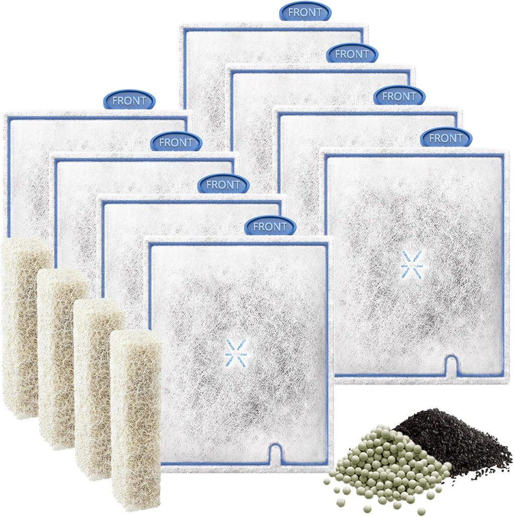 8 Pack Large Filter Cartridges Compatible with Aqueon QuietFlow Filter LED PRO 20,30,50,75/Power 20,30,50,55/75, E Internal Size 40 Canister Filters