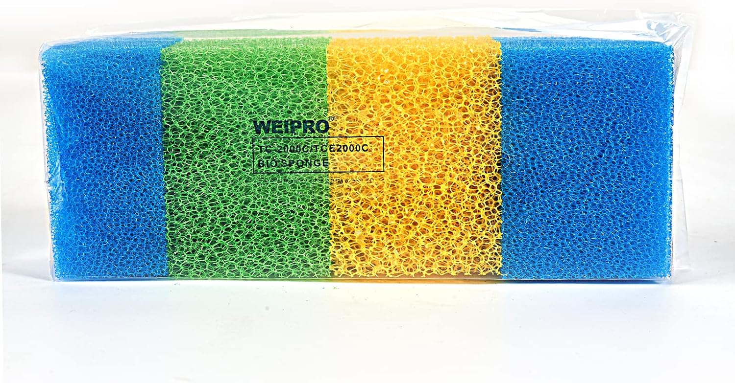 Fish Tank Filter Sponges, 3 Coarse Grades, Aquarium Filter Foams for TC-2000C Internal Filter(TC2000C-S)
