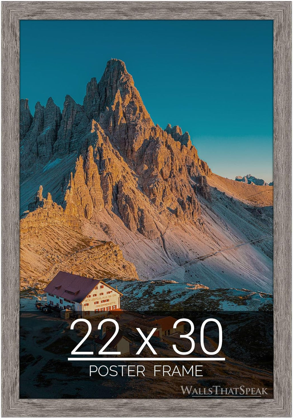 wallsthatspeak 22x30 Gray Barnwood Picture Frame for Puzzles Posters Photos or Artwork