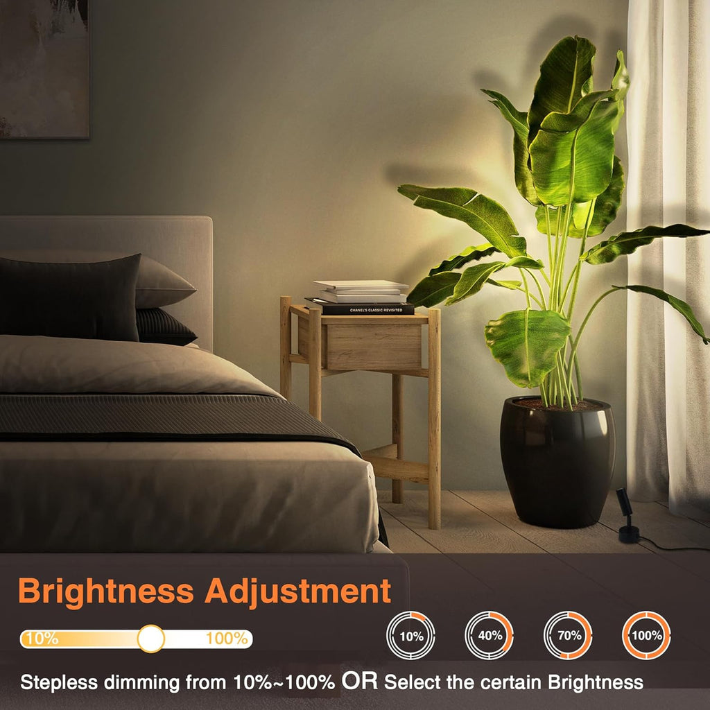 LED Spot Lights Indoor 3W Up Lights Indoor with Timer and Remote 3000K/4000K/5000K Uplighting Indoor Spotlight 120V Dimmable Uplights Indoor Floor Light for Plant and Artwork, 2 Pack, SHWT0302B