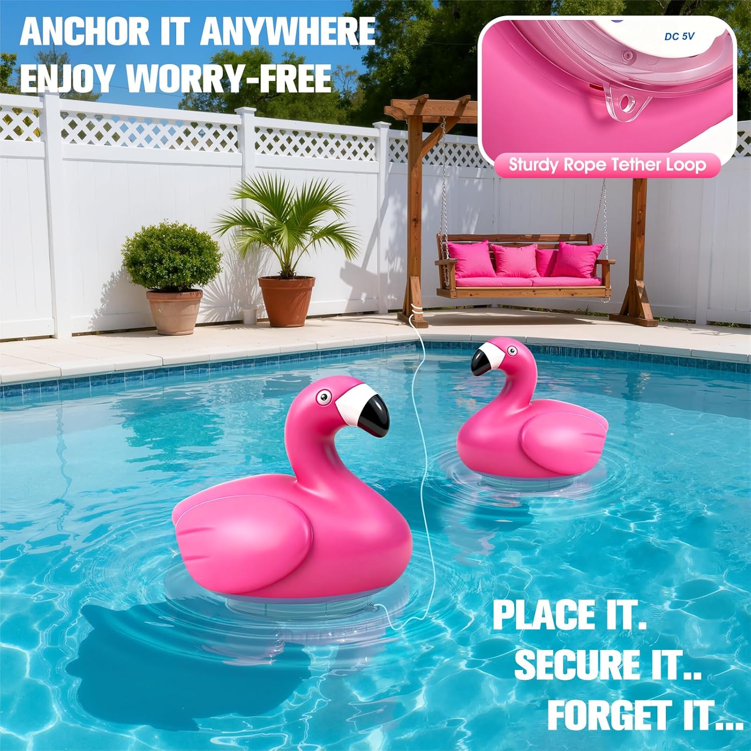 Floating Pool Lights,Upgraded Flamingo Pool Lights that Float,Rechargeable LED Floating Lights for Inground Above Ground Pools,IP68 Waterproof Pool Lighting with Remote,Lights for Hot Tub,Party,1 PACK