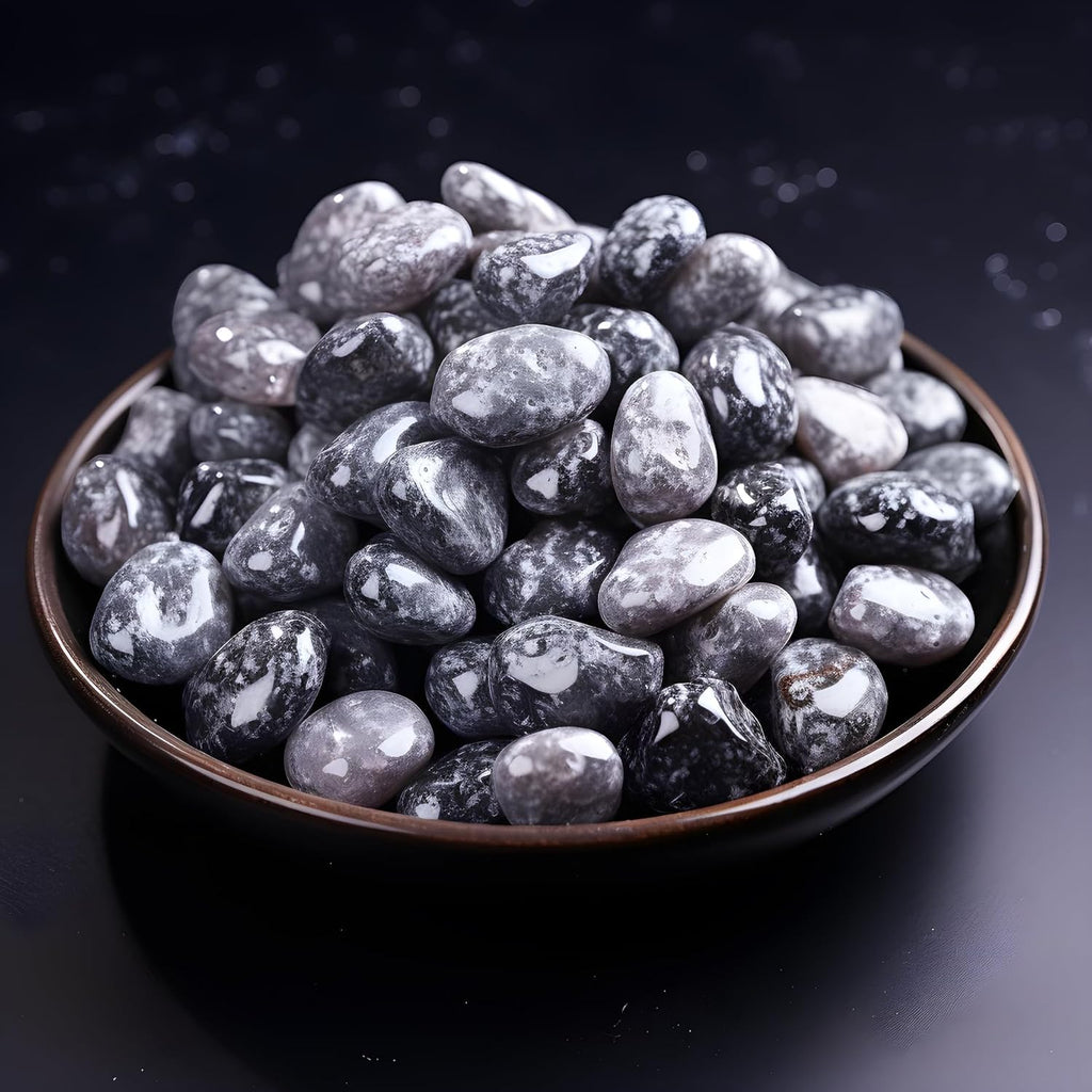 Polished Yooperlite Crystal Chips Set, 0.4", 128 Pcs - Handpicked Tumbled Stones and Crystals Bulk for Healing, Reiki, Meditation, Witchcraft and Home Decor