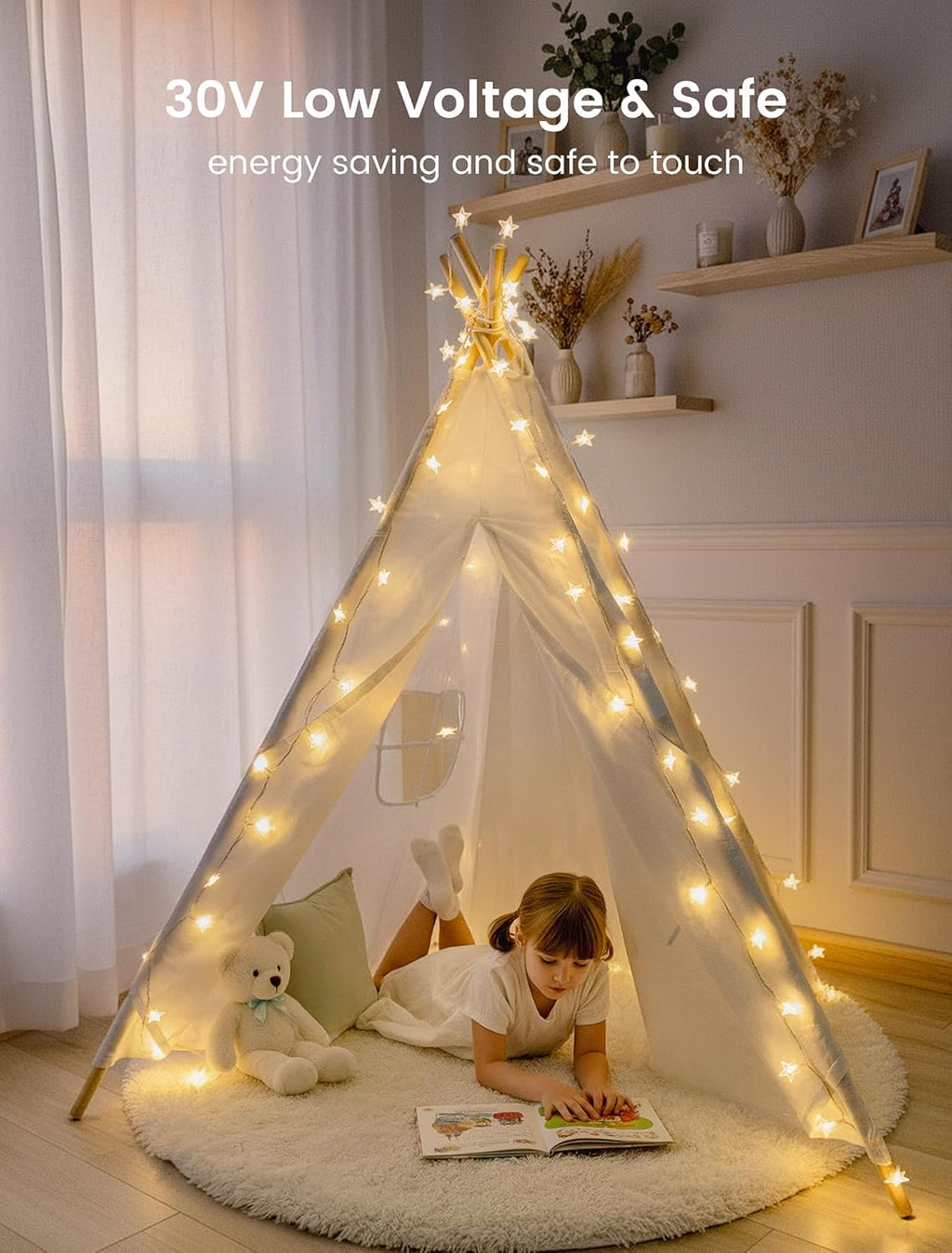 Star String Lights Plug in,33ft 100LED Star Christmas Lights with Remote and Timer, Fairy Lights Waterproof for Indoor Outdoor Bedroom Classroom Dorm Wedding Party Holiday Decor,Warm White