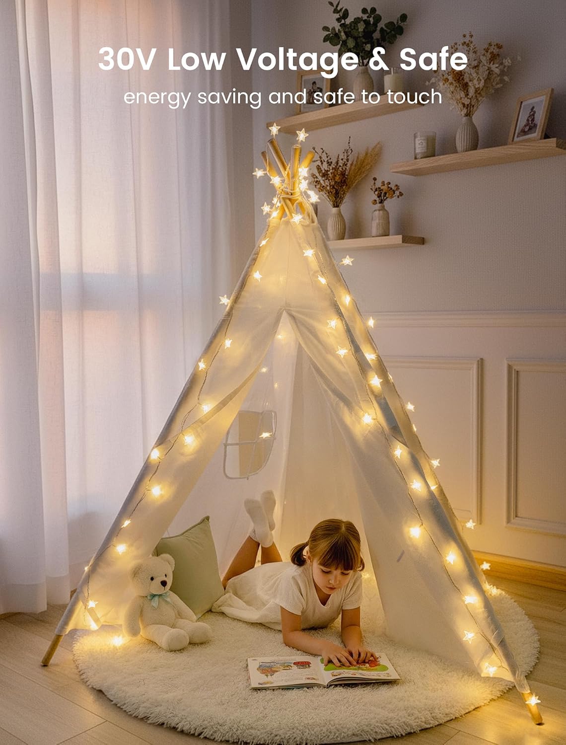 Star String Lights Plug in,33ft 100LED Star Christmas Lights with Remote and Timer, Fairy Lights Waterproof for Indoor Outdoor Bedroom Classroom Dorm Wedding Party Holiday Decor,Warm White