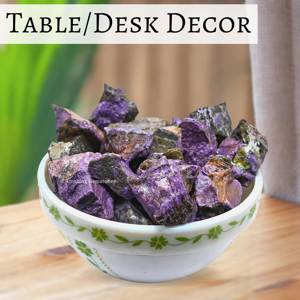 Amazing Gemstone 2 Pieces Stichtite Raw Crystals and Healing Stones, Natural Rocks for Tumbling and DIY Raw Stones and Crystals