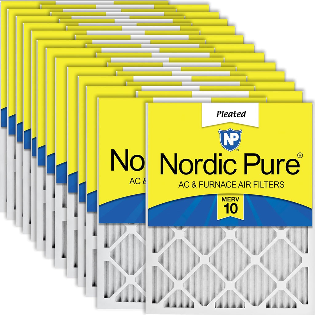 Nordic Pure 20x25x1 (Actual Size: 19 1/2 x 24 1/2 x 3/4) Pleated MERV 10 Air Filters 24 Pack