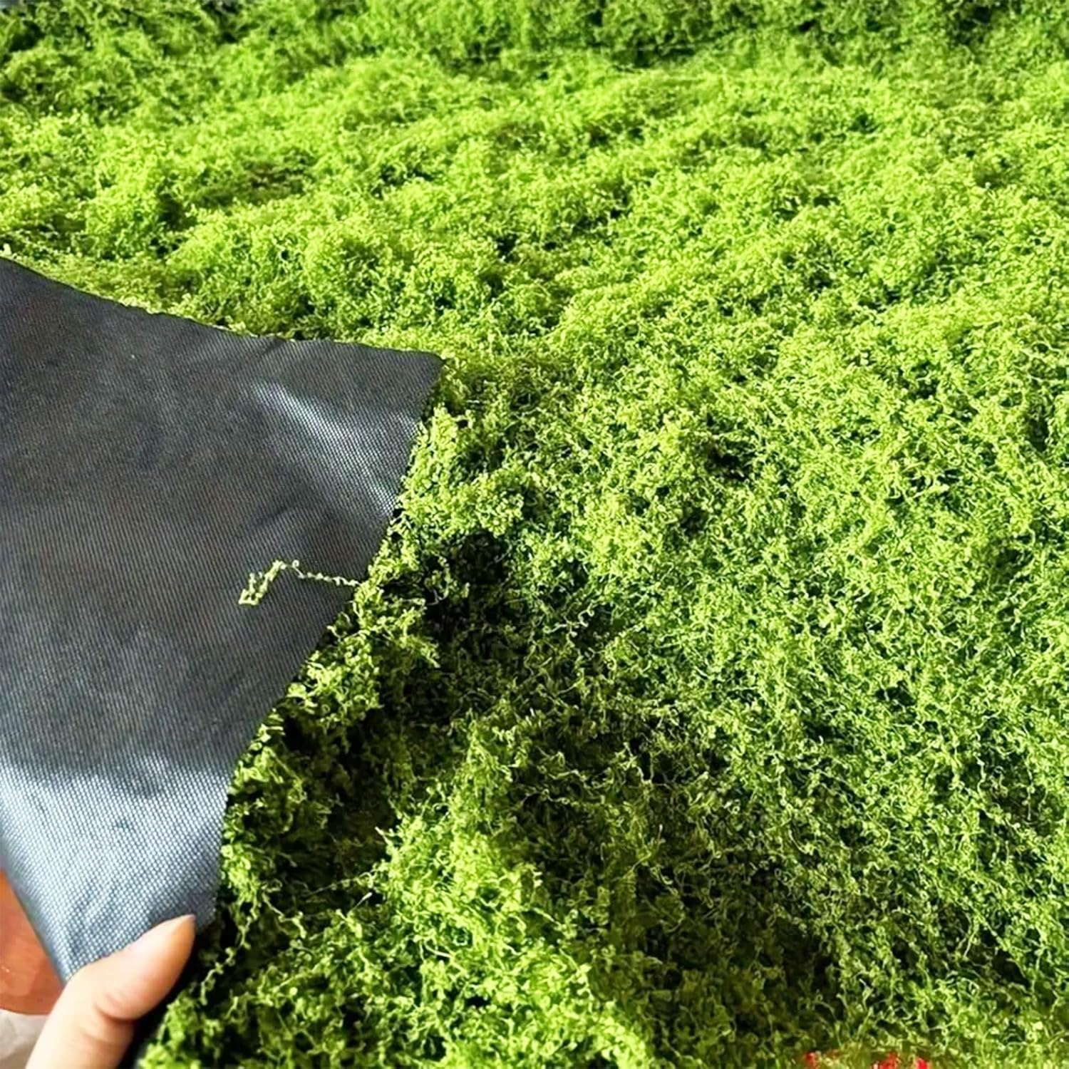 Artificial Green Moss Mat for Decoration Carpet Grass Wall, 39.37 * 39.37 inch Fake Moss for Crafts, Natural Decorative for Plants Indoor with Base Fabric, Artificial Grass Wall Suitable for DIY