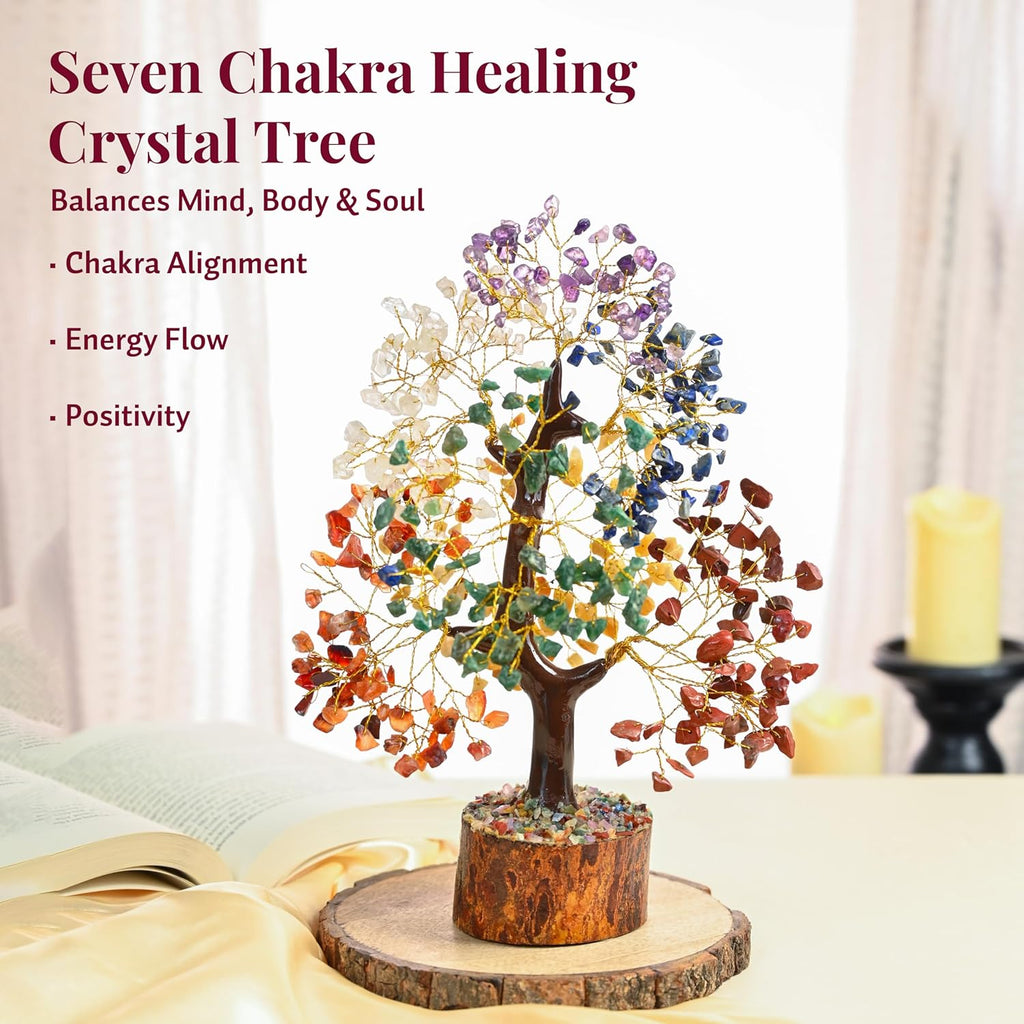 7 Chakra Healing Crystal Tree of Life, Handmade Feng Shui Crystal Tree for Good Luck, Positive Energy, Wealth, Reiki Healing, Gifts for Women and Mom Birthday, House Warming Gift