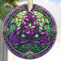 2025 Celtic Knot Christmas Ornament - Christmas Tree Decoration, Round Ceramic Holiday Decor for Tree - Gift Idea for Friends and Exchange