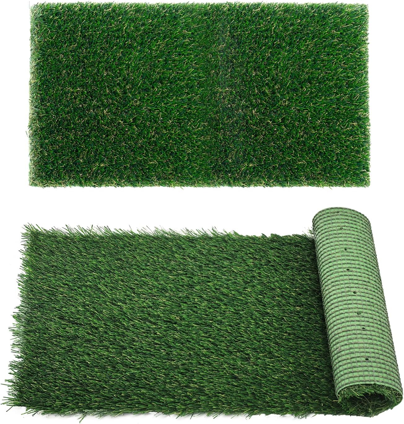 Artificial Grass Rug Outdoor Indoor,1.5 in Thick,Fake Grass Carpet Synthetic Turf Rug Realistic Turf Rug for Garden,Balcony,Patio with Drainage Holes (5FTX8FT)