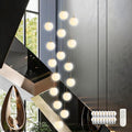 KoKo&Yukina 16-Light Gold Mid Century Modern Chandelier for Living Room Staircase Chandelier for Entryway Globe Milky White Glass Pendant Light High Ceiling Chandeliers Foyer (Bulb & Remote Incl.)