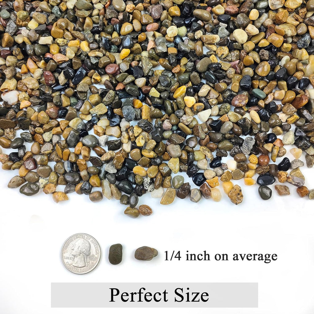 5lbs Aquarium Gravel, Pea Gravel for Indoor Plants,1/4 Inch Decorative River Rocks for Aquarium Succulent Vase Fish Tank Gravel Plant Soil Cover and Outdoor Landscaping Rocks