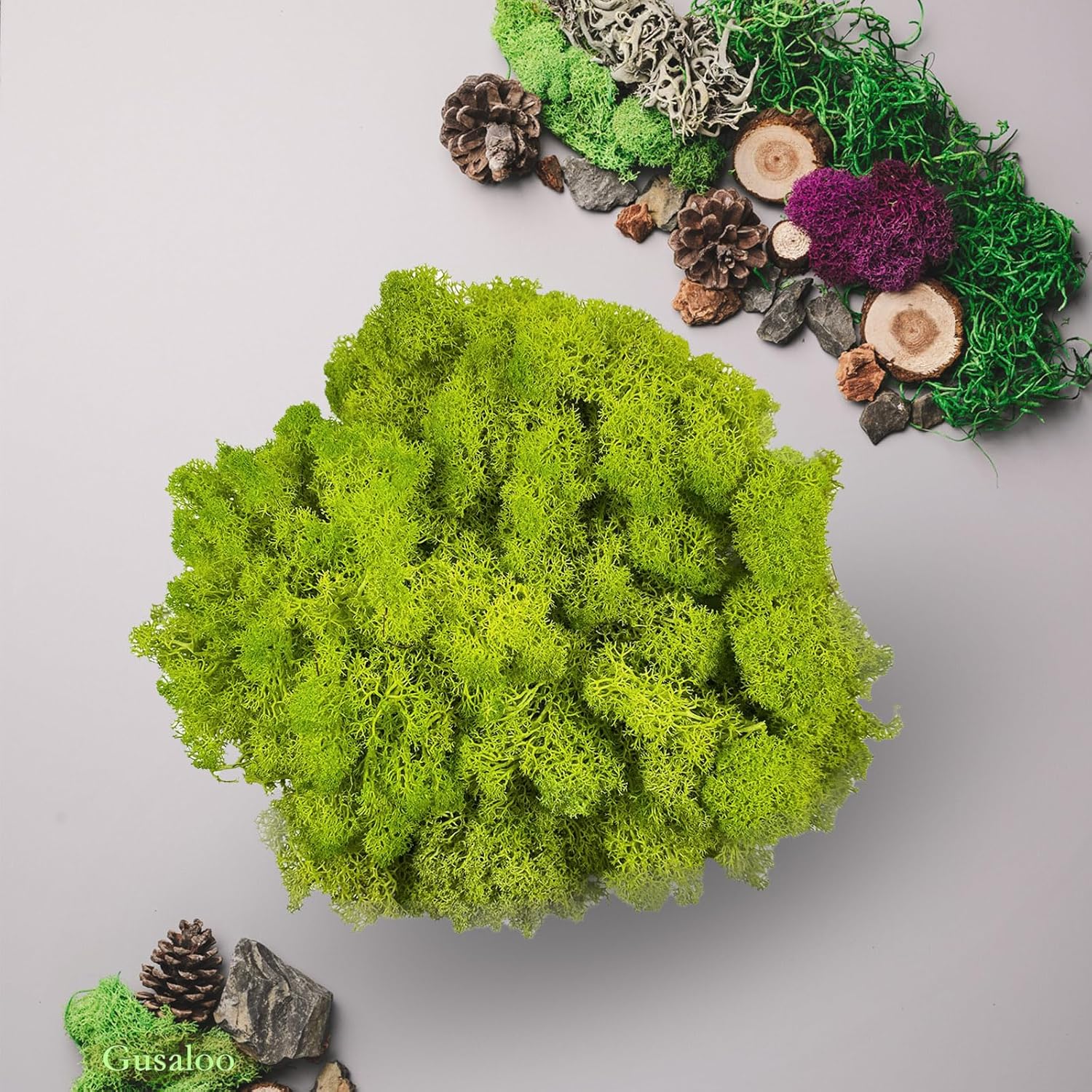Preserved 1.1lb Moss Artificial Moss Natural Fresh Green Moss for Craft Handicraft Arts Floral Project Wall Decor Table Decor Wedding Centerpieces Garden Terrariums Decoration