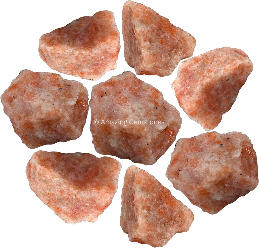 Amazing Gemstone Sunstone Raw Crystals and Healing Stones, Natural Rocks for Tumbling and DIY Raw Stones and Crystals (1 lb)