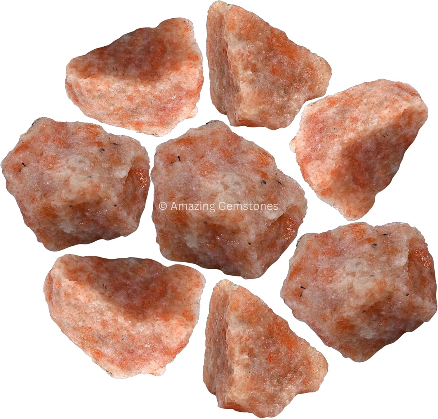 Amazing Gemstone Sunstone Raw Crystals and Healing Stones, Natural Rocks for Tumbling and DIY Raw Stones and Crystals (1 lb)