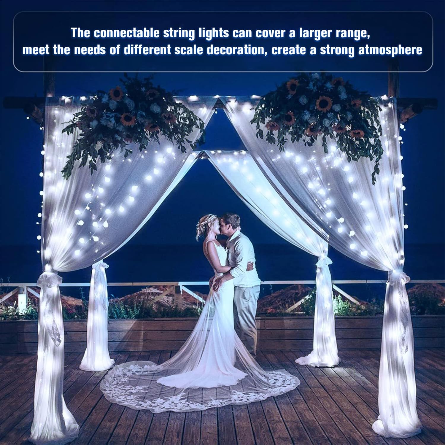 JMEXSUSS 100ft Globe String Lights Indoor Outdoor Waterproof, 200 LED White Christmas Fairy Lights Plug in with Remote, Connectable Hanging Lights for Bedroom Patio Holiday Tree Party Christmas Decor