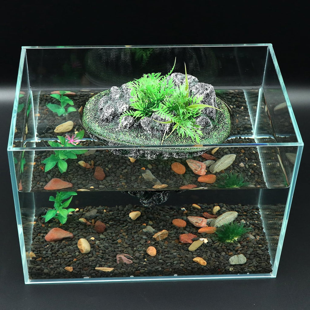 AQUA KT Turtle Floating Rock Tortoise Dock Basking Island Platform for Aquarium Pond Terrarium Habitat Decoration