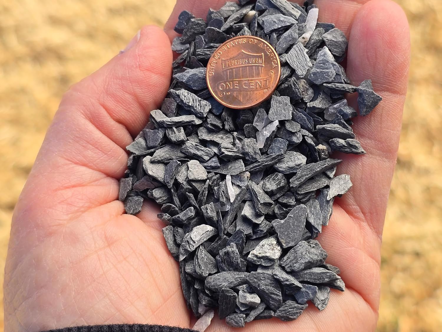 Small World Slate & Stone Aquarium Gravel - Natural Small Scale Substrate for Aquascaping Planted, Freshwater and Saltwater Tanks - Deep Grey/Black- Size 1/8"-1/4" (6 lbs)