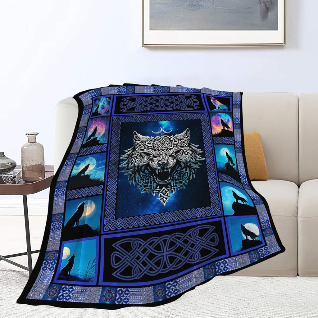 Wolf Throw Blanket Wolf Stuff Gifts for Kids Girls Boys Adults Women Men Soft Cozy Warm Plush Fluffy Fuzzy Fleece Blanket Decor 40''X50''