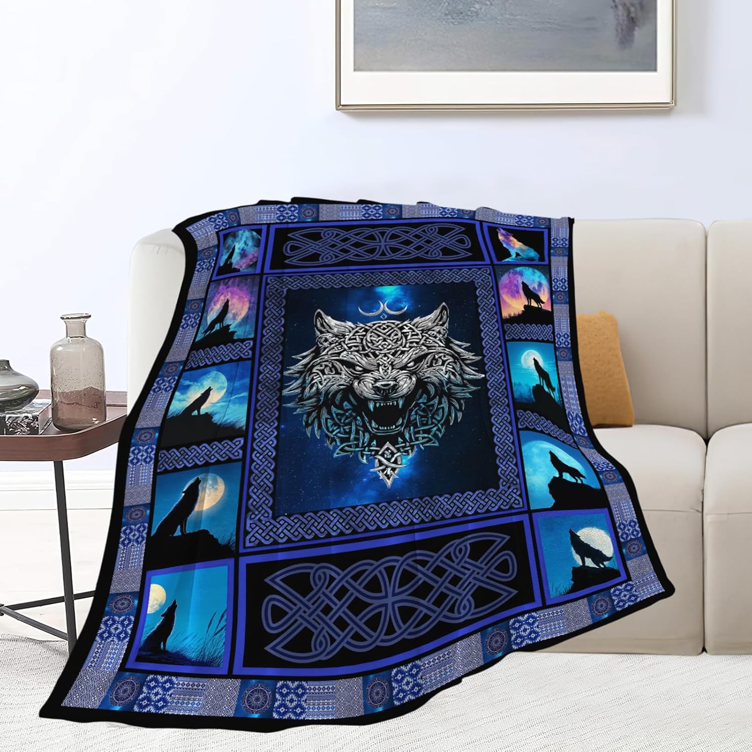 Wolf Throw Blanket Wolf Stuff Gifts for Kids Girls Boys Adults Women Men Soft Cozy Warm Plush Fluffy Fuzzy Fleece Blanket Decor 40''X50''