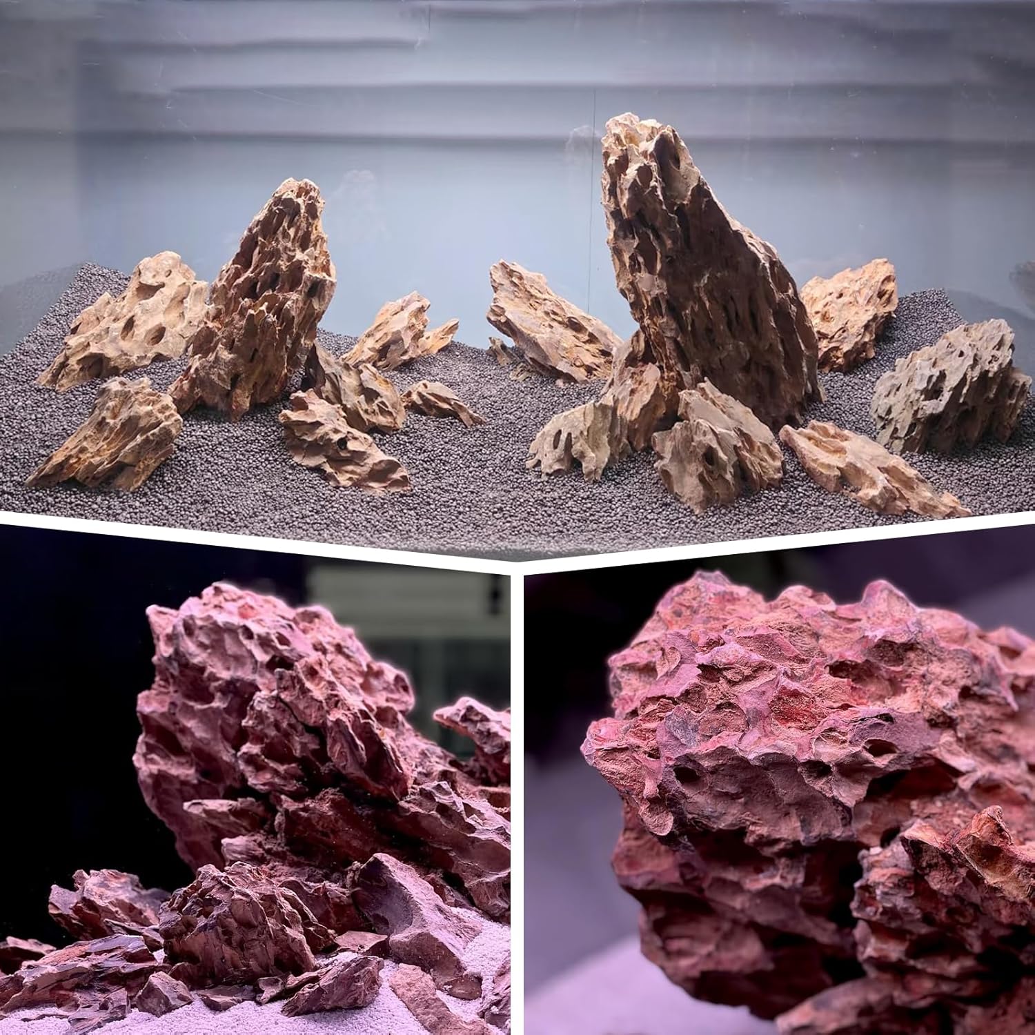 Natural Rock Stone 20lb Aquarium Rocks for Aquarium Landscaping Models and PH Neutral Rocks Aquascaping Stones for Terrariums-2-8 inches