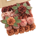 YYHUAWU Artificial Flowers Combo Box Set Gradient Color Flower Leaf with Stems for DIY Wedding Bouquets Centerpieces Baby Shower Party Home Decorations