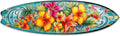 36-inch Hawaiian Flowers Surfboard Wall Art, Handcrafted Coastal Holiday Décor by G. Debrekht