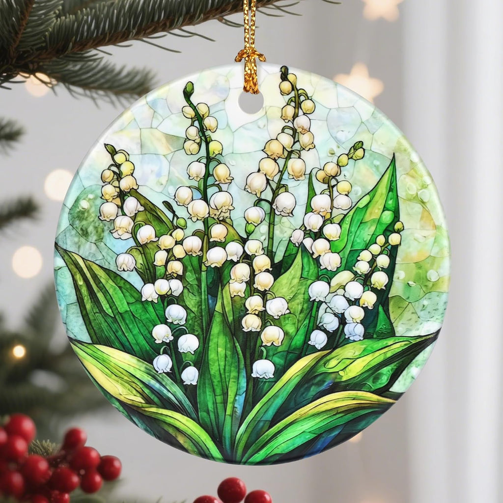 Christmas Ornaments, Lily of The Valley Flower Ornament, Christmas Tree Ornaments, Xmas Decorations, Holiday Decorations, Gifts for Flower Lovers, Holiday Party Gifts, and Xmas Gift Ideas