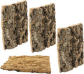 4Pcs Reptile Bark Decor Wood, Natural Cork Bark Tube Decor, Wood Bark Terrarium for Reptiles, Random Shape Random Size