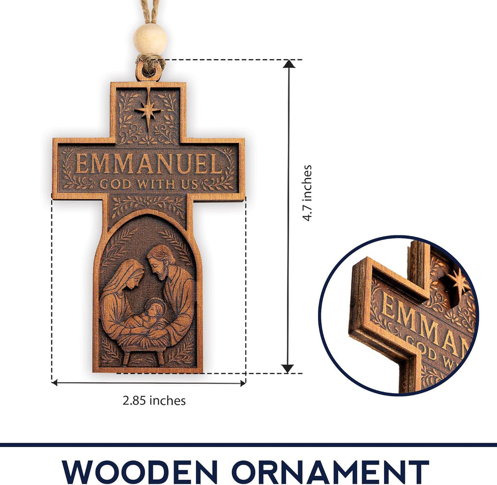 Christmas Cross Ornaments for christmas1 Tree 2025 - Christian Ornaments for Christmass Tree - Christmass Ornament Clearance - Jesus ornamentt for Christmass Trees, Nativity Ornament