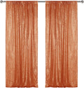 Sugargirl Orange Sequin Backdrop Curtain 2 Panels 2FTx8FT Glitter Orange Background Drapes Sparkle Photography Backdrop for Party Wedding Birthday Wall Decoration