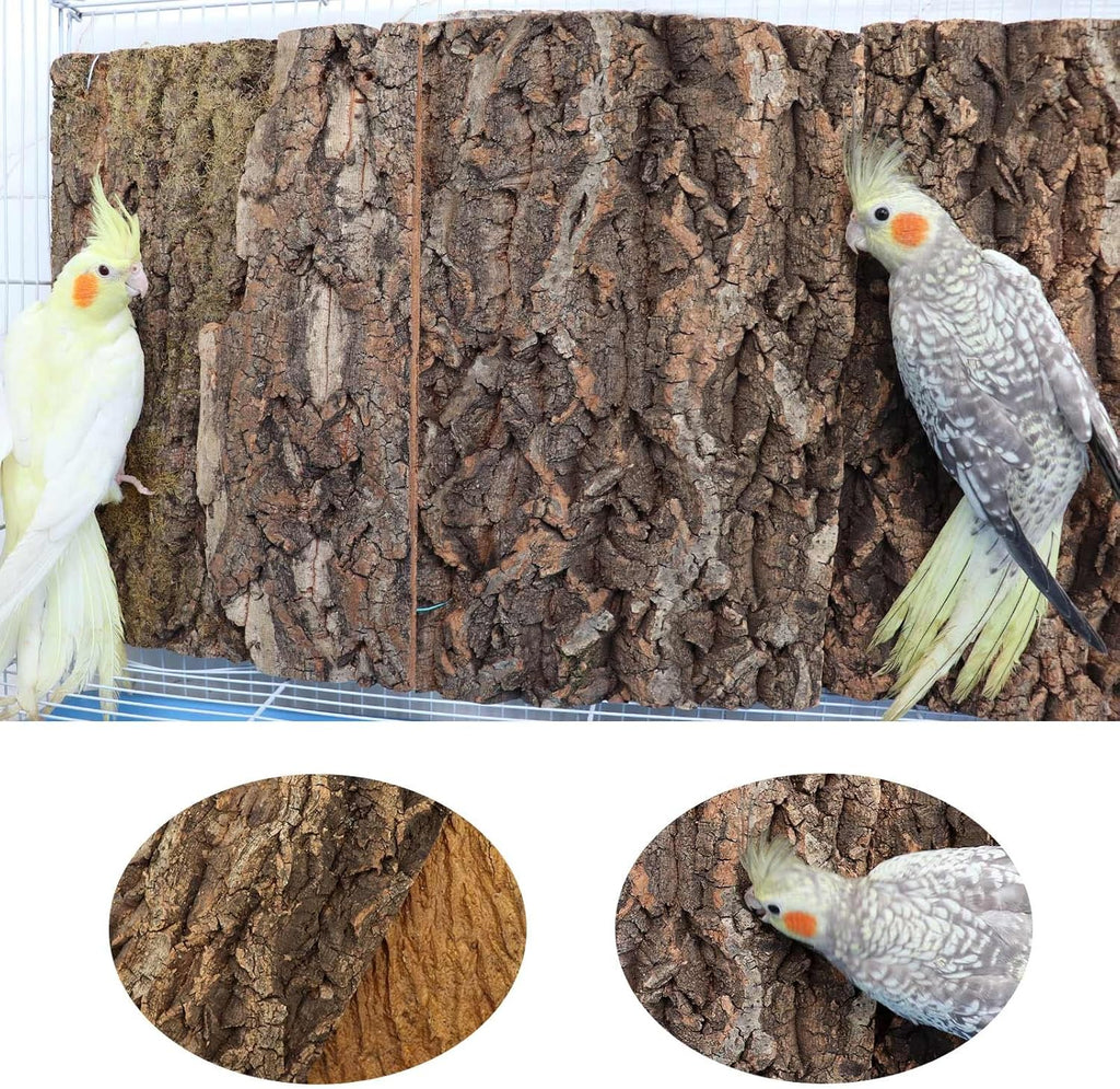 2 Pack 16 x 12 Inch 100% Natural Cork Perch, Bird Cork Seat Boards, Birdcage Bark Decor Accessories for Birds Parakeets Budgie Parrot Cockatiel Hamster Guinea Pig Rat