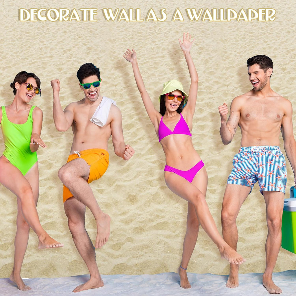 4.5x33 Ft Beach Sand Wall Backdrop Decorations,Roll of Plastic Beach Sand Photography Background,Natural Scenery Setters Wallpaper Travel Summer Birthday Party Video Shoot Studio Photo Props