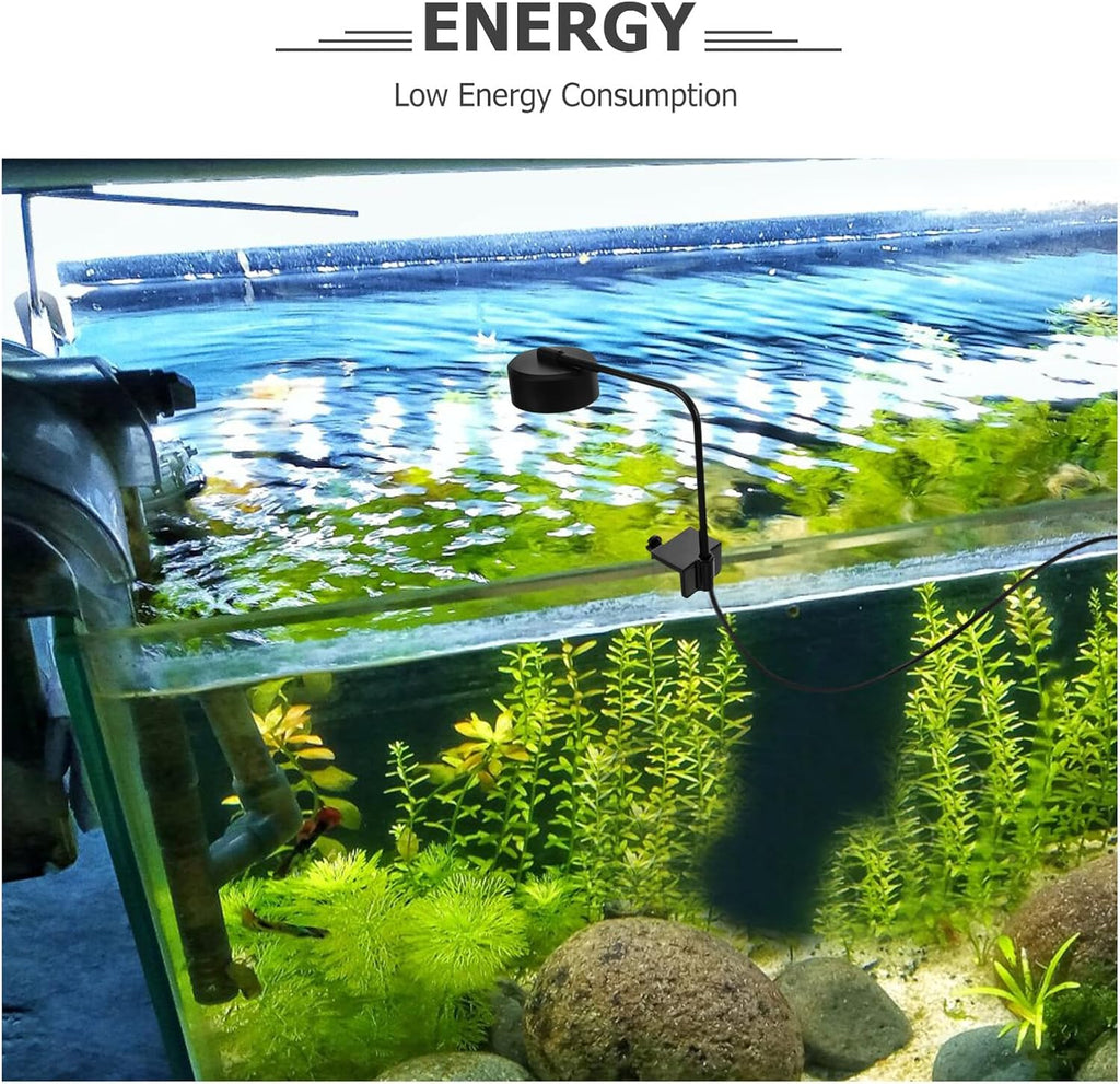 LED Aquarium Light with Blue and White Modes Mini Fish Tank Lamp for Small Betta and Shrimp Tanks Portable Compact Aquarium Illumination