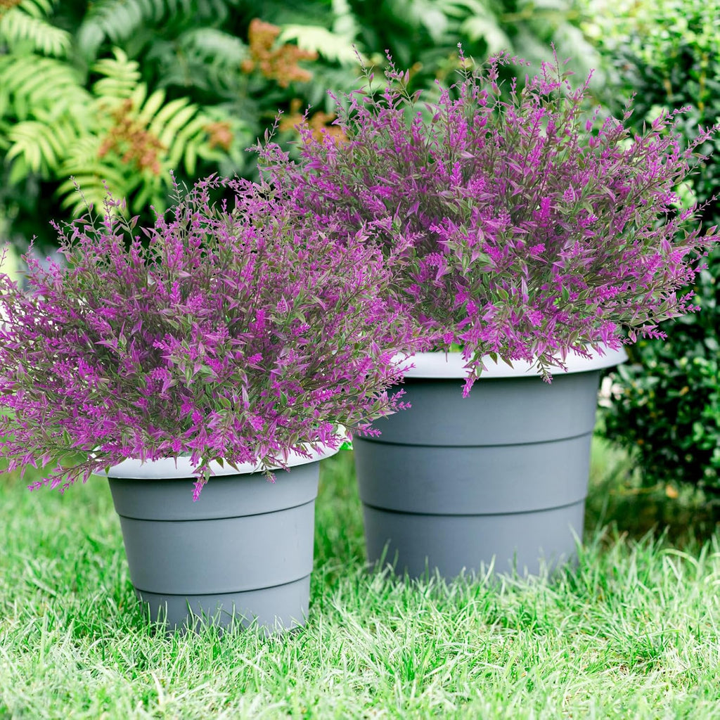 42 Pcs Fake Lavender Flowers Outdoor UV Resistant Faux Plastic Lavender Flowers No Fade Artificial Lavender Purple Plants for Outside Garden Porch Window Box Hanging Planter Decor (Fushia)