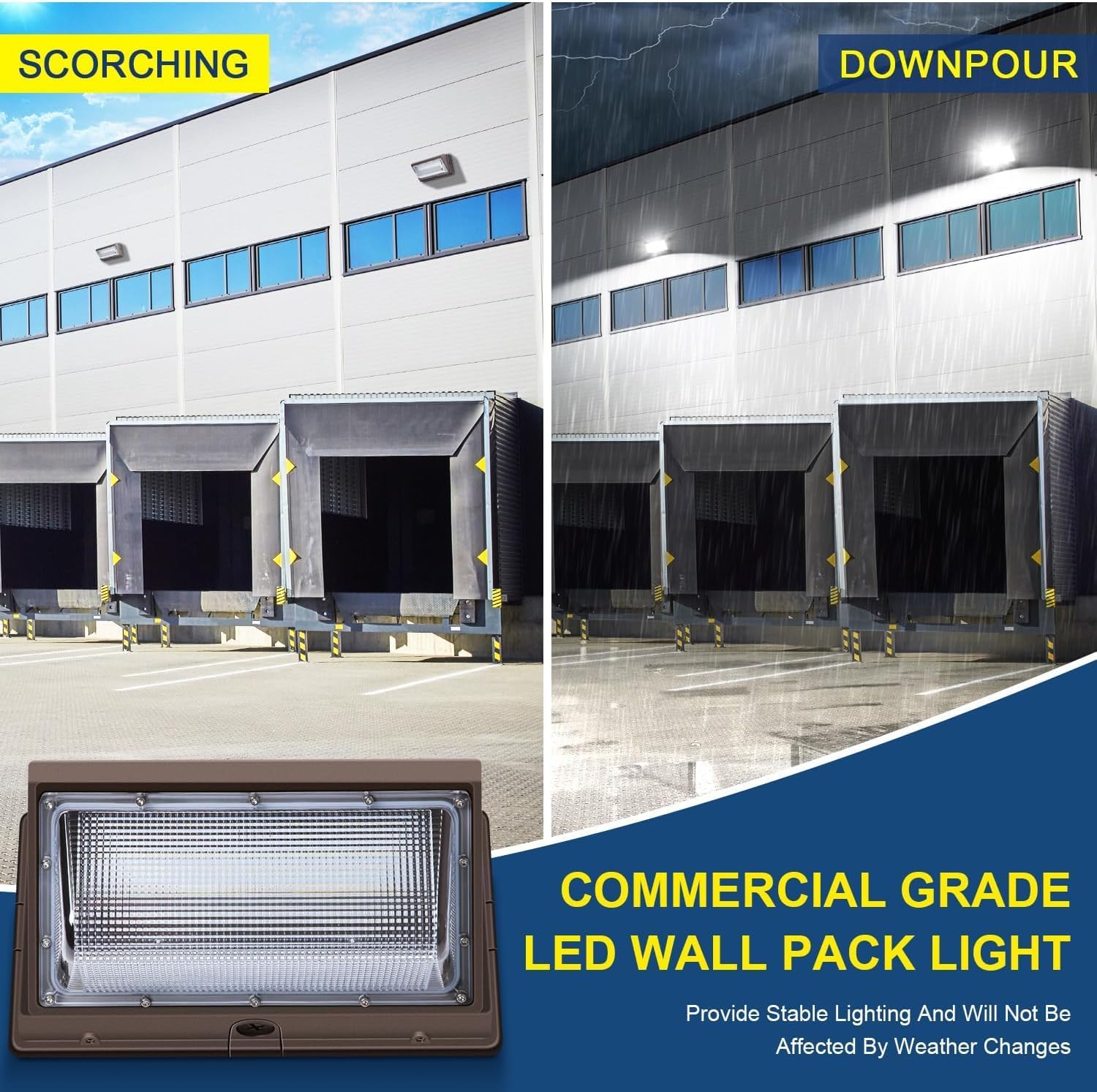 ledmo LED Wall Pack Light, 15840LM Daylight Outdoor Security Lighting, Commercial and Industrial Outdoor Wall Pack Lights, 5000K IP65 Waterproof for Garage Yard 120W 6 Pack No Photocell
