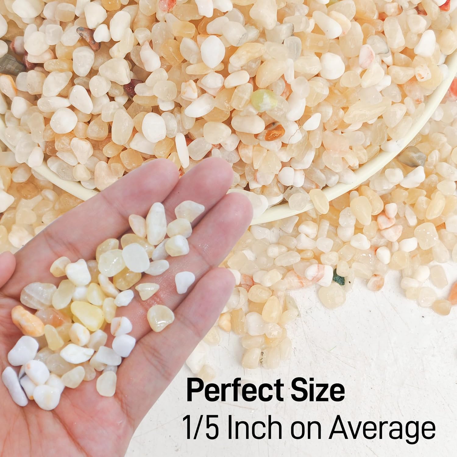 2.4lb Aquarium Gravel for Plants,1/5 Inch Natural Decorative River Rocks for Succulent and Cactus Landscaping, Natural Small Rocks for Fish Tanks, Vases & Terrariums